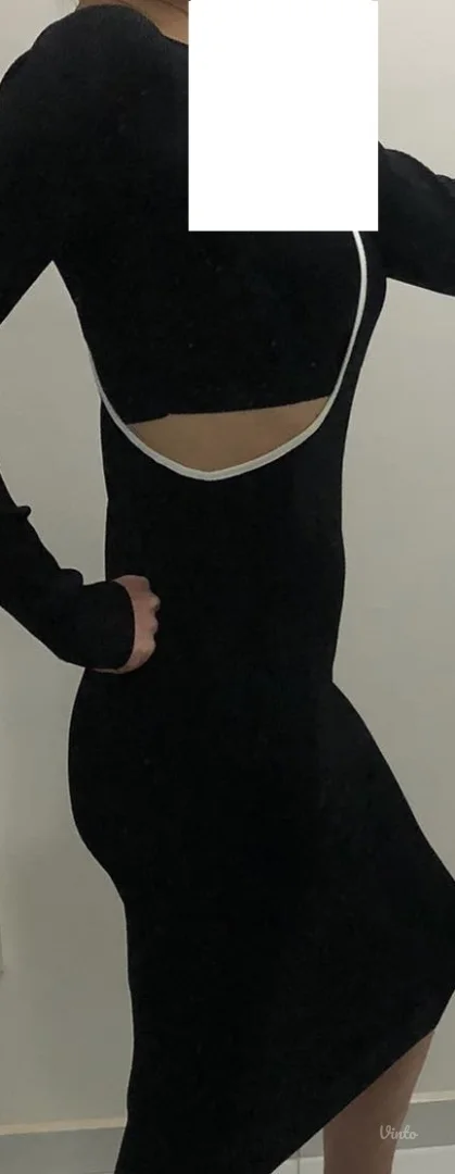 ZARA crna duga uska haljina