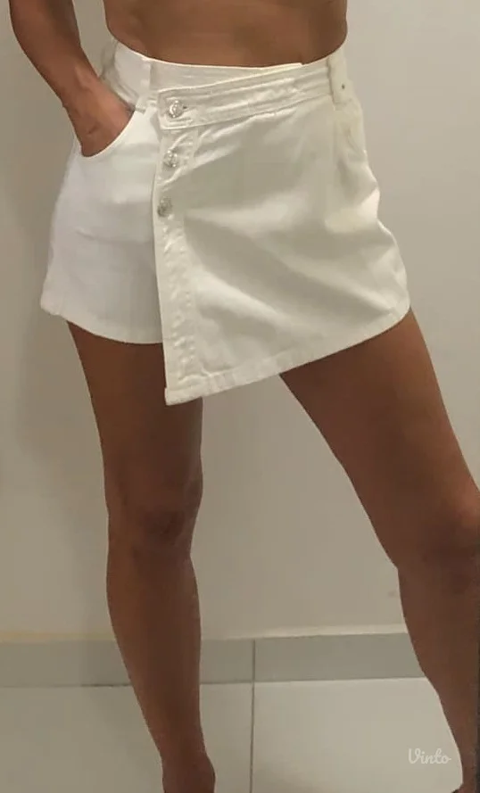 ZARA beli teksas šorts / suknja