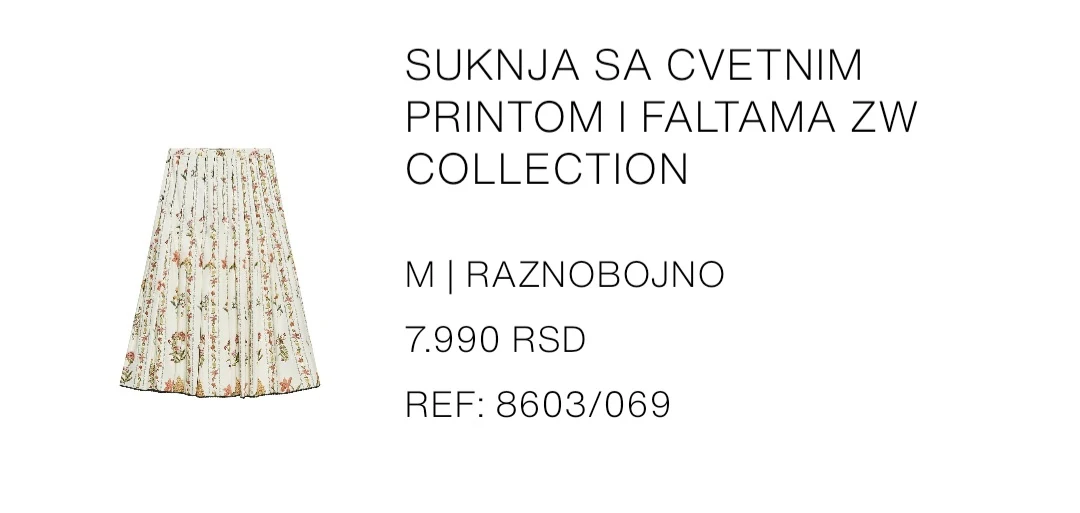 Zara suknja NOVO 38