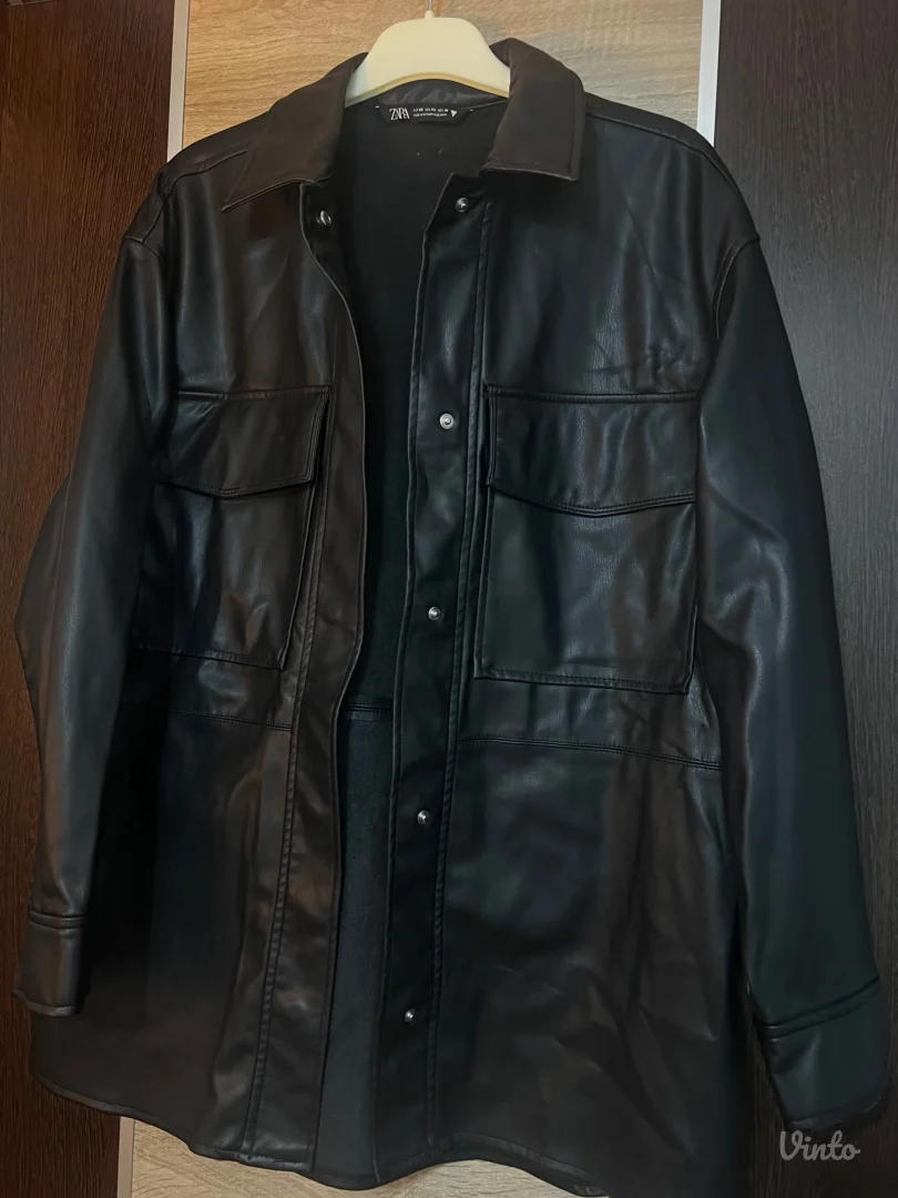 Nova Zara crna košulja- imitacija kože