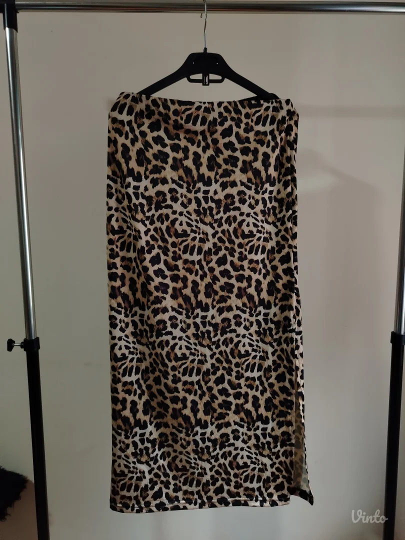 MAXI USKA SUKNJA SA LEOPARD PRINTOM
