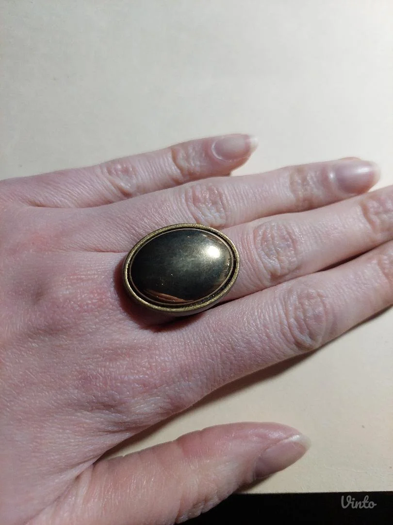 Podesivi prsten zlatni hematit