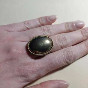 Podesivi prsten zlatni hematit