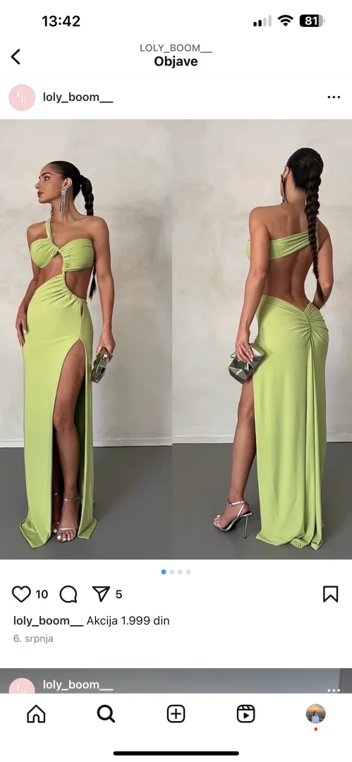 Pistać zelena haljina