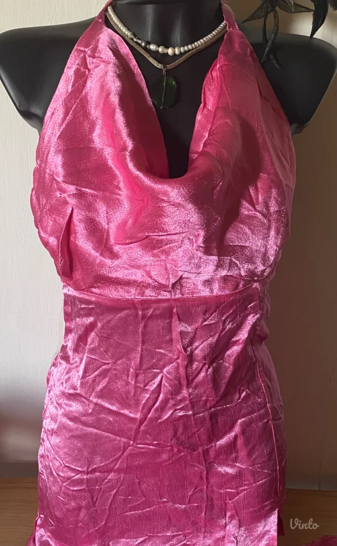 Haljina pink saten