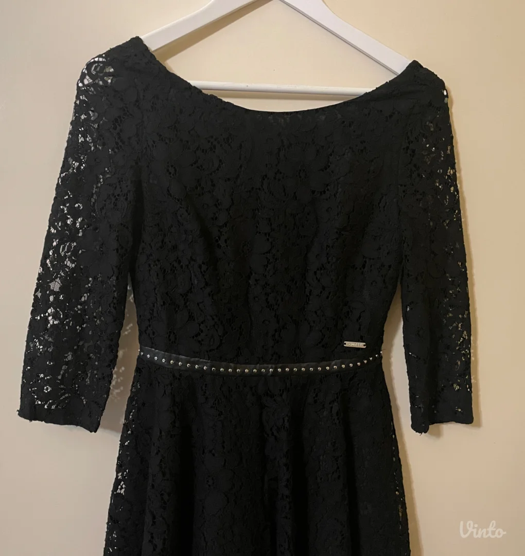 GUESS crna čipkana haljina NOVO