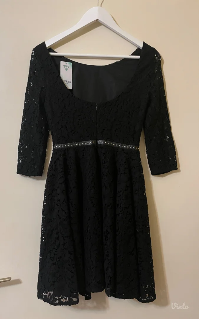 GUESS crna čipkana haljina NOVO