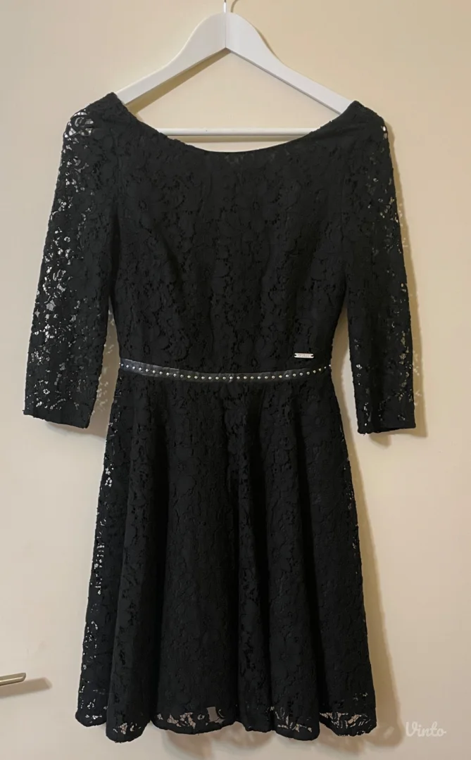GUESS crna čipkana haljina NOVO