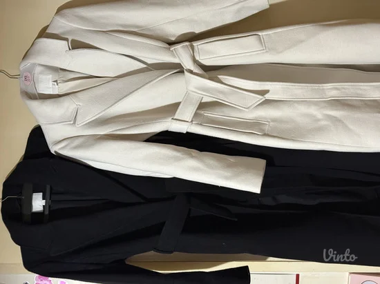 H&M crni i beli kaput