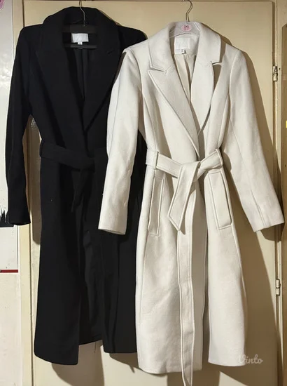 H&M crni i beli kaput