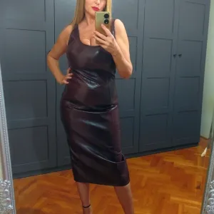 Burgundi haljina eko koža