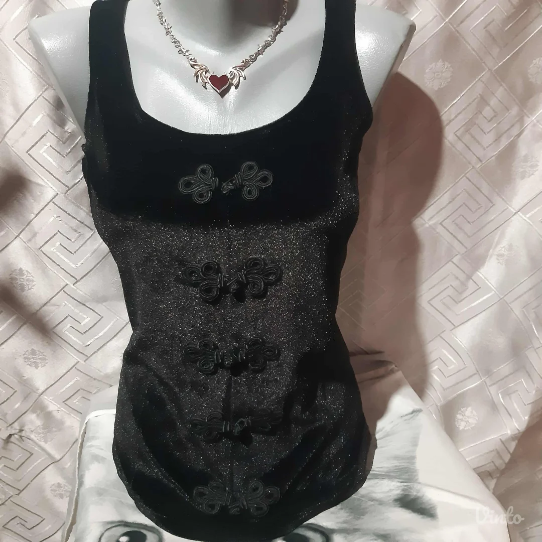 Goth Vamp Crna Plisana majica M/L