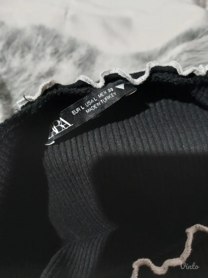 Zara Rebrasta tunika Pamuk/Elastin L