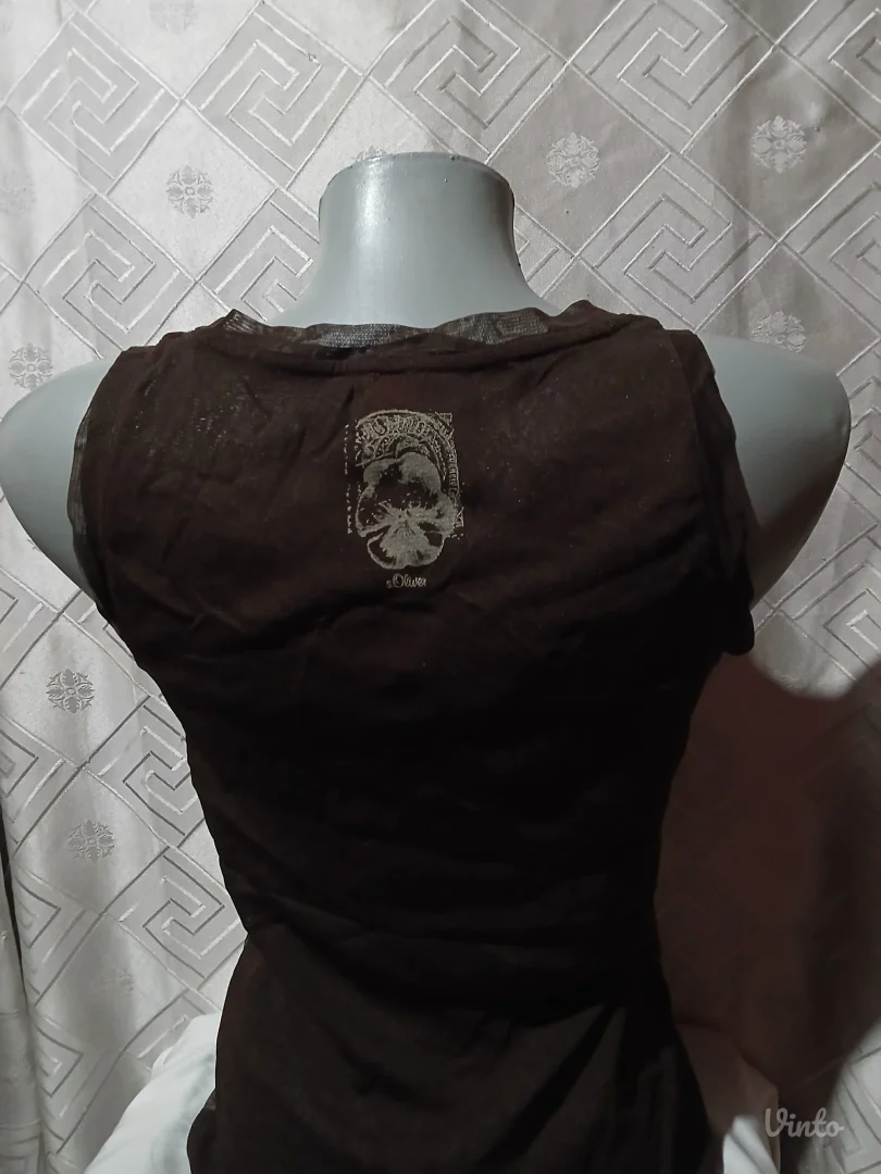 Y2K mrezasta braon majica L/XL