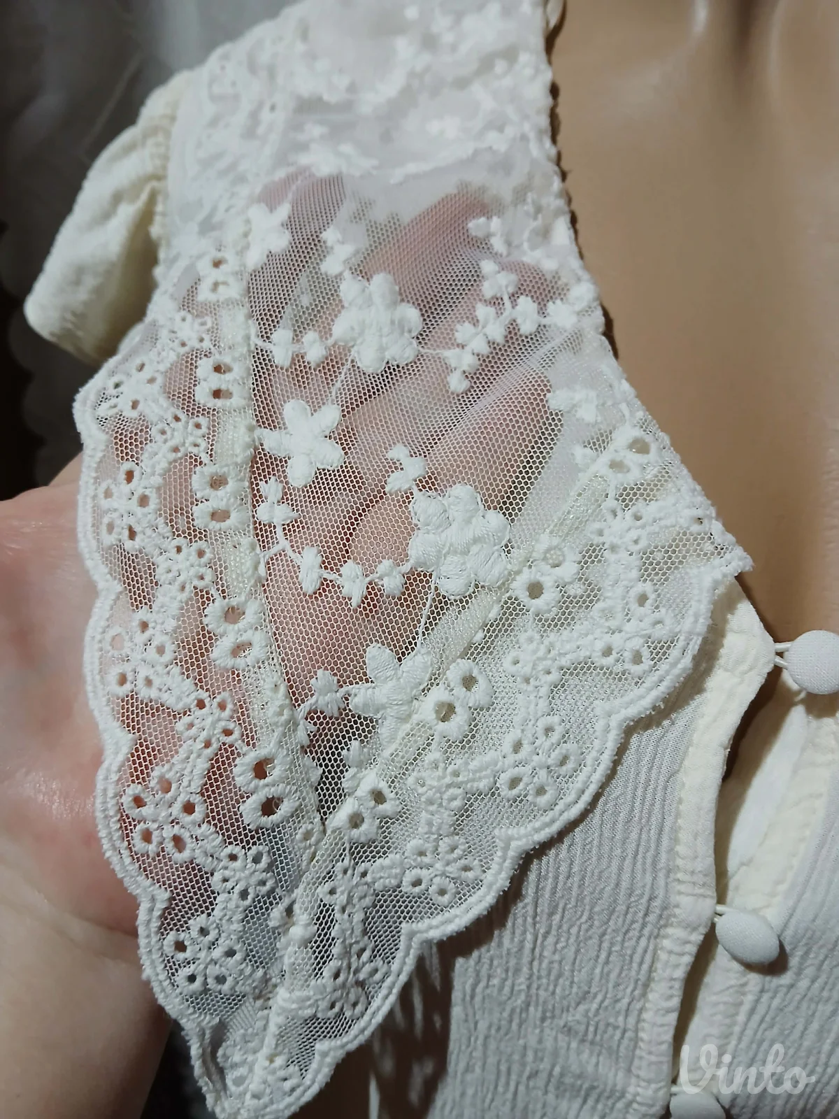 Zara krem bluza sa prelepom kragnom L