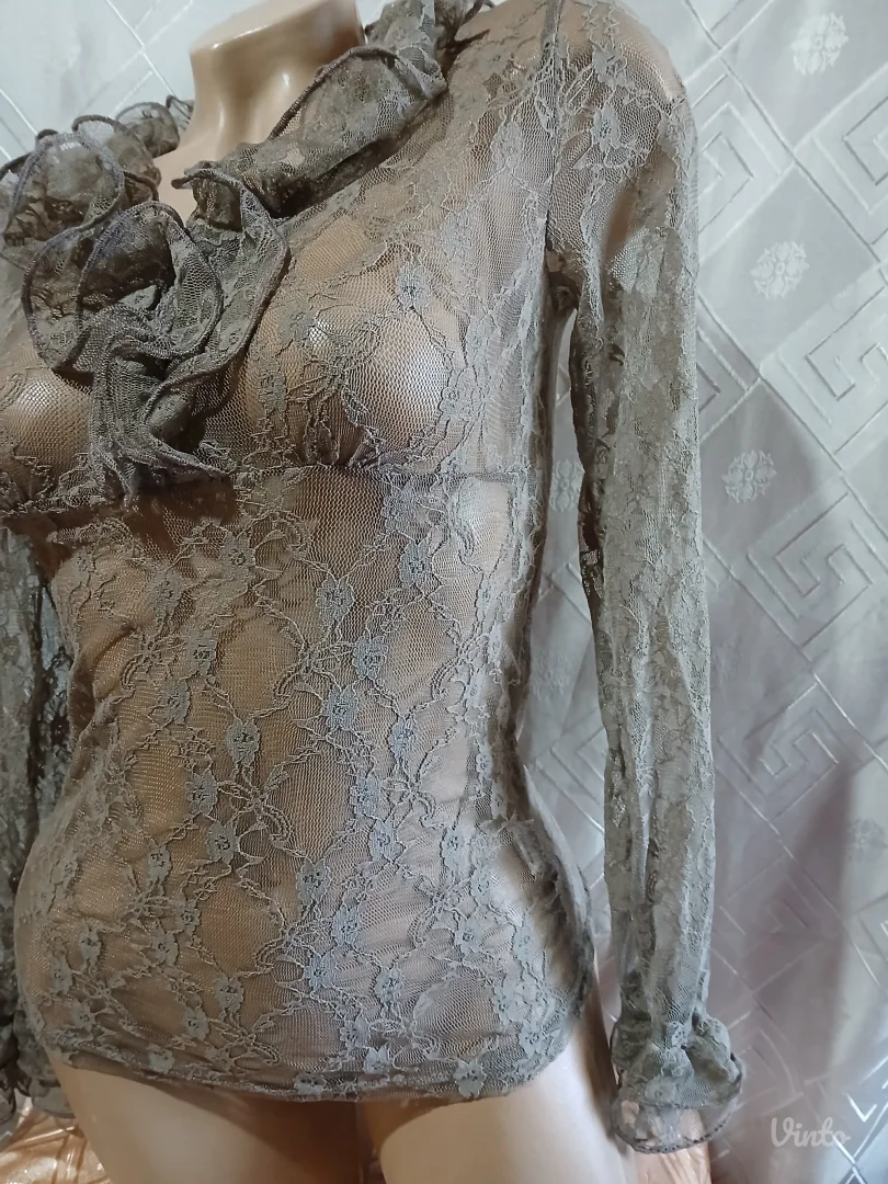 Čipkasta bluza sa karnerima S/M