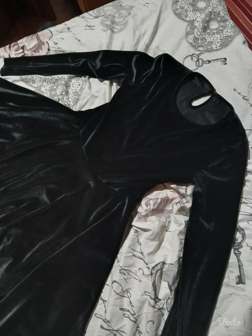 Goth Crna Plisana haljina M