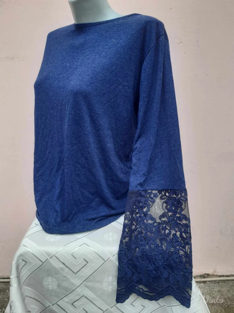 Plava bluza sa cipkom XXL-XXXL