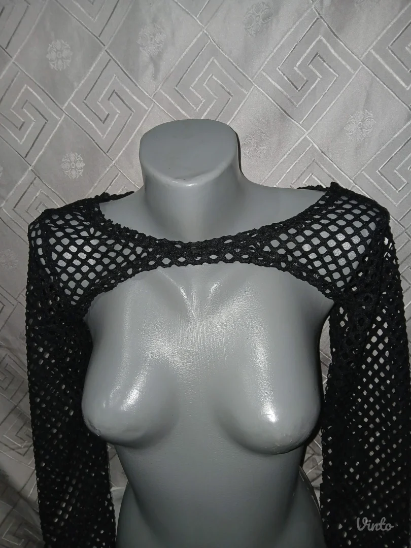 Novi Mrezasti crni rukavi S