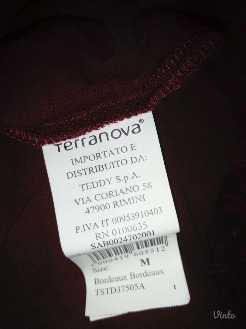 Terranova bordo majica sa cipkom M