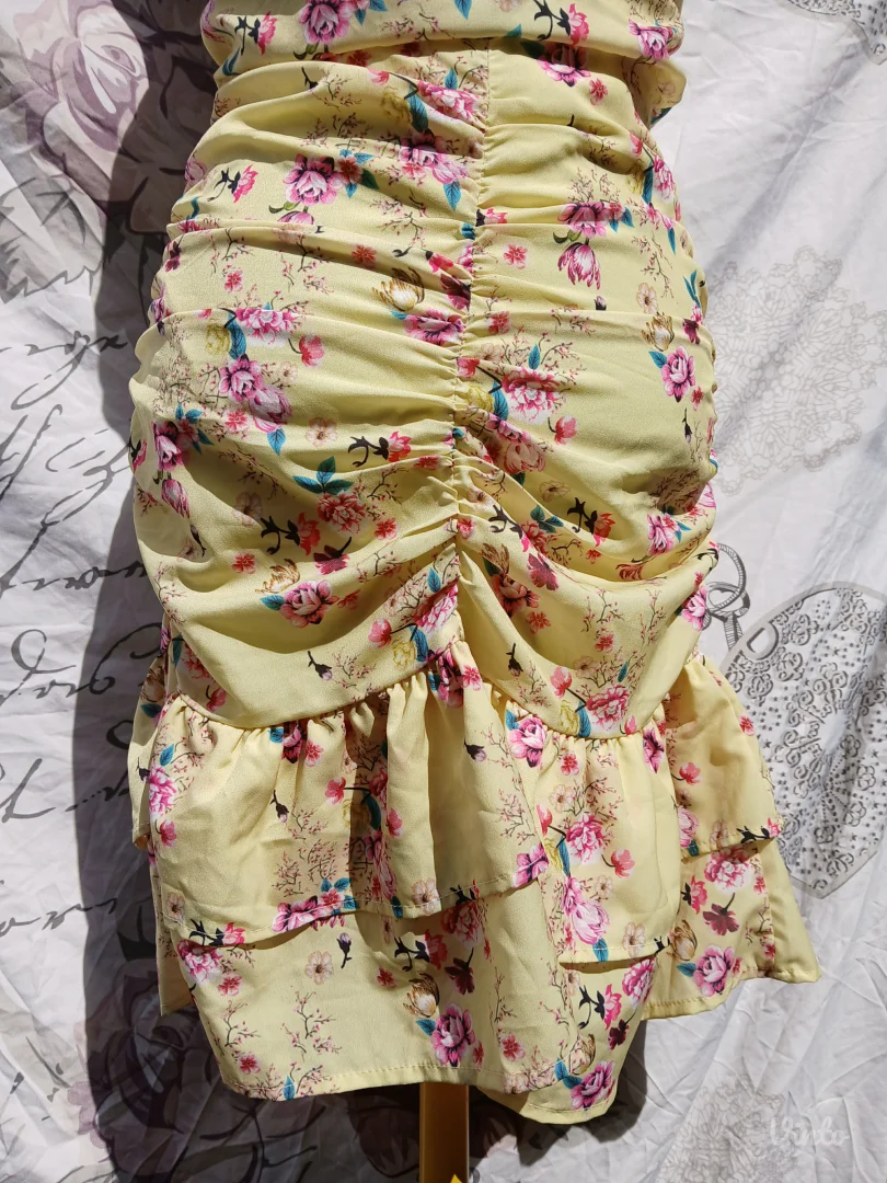 Zuta Sexy Haljina Floral print S