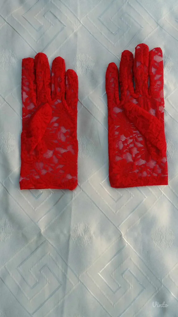 Čipkaste Nove Crvene rukavice XS/S