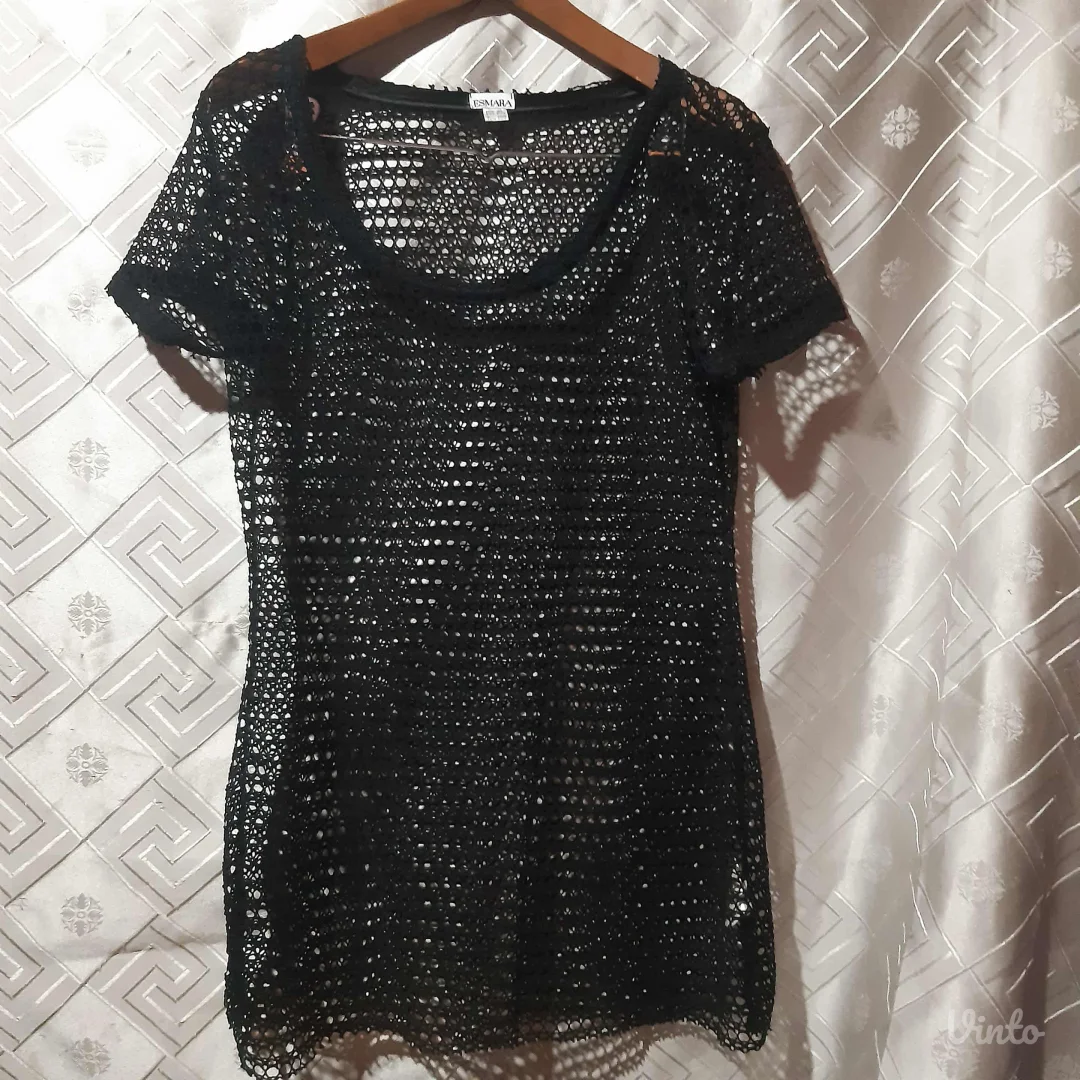 Mrežasta crna tunika i crna majica M/L