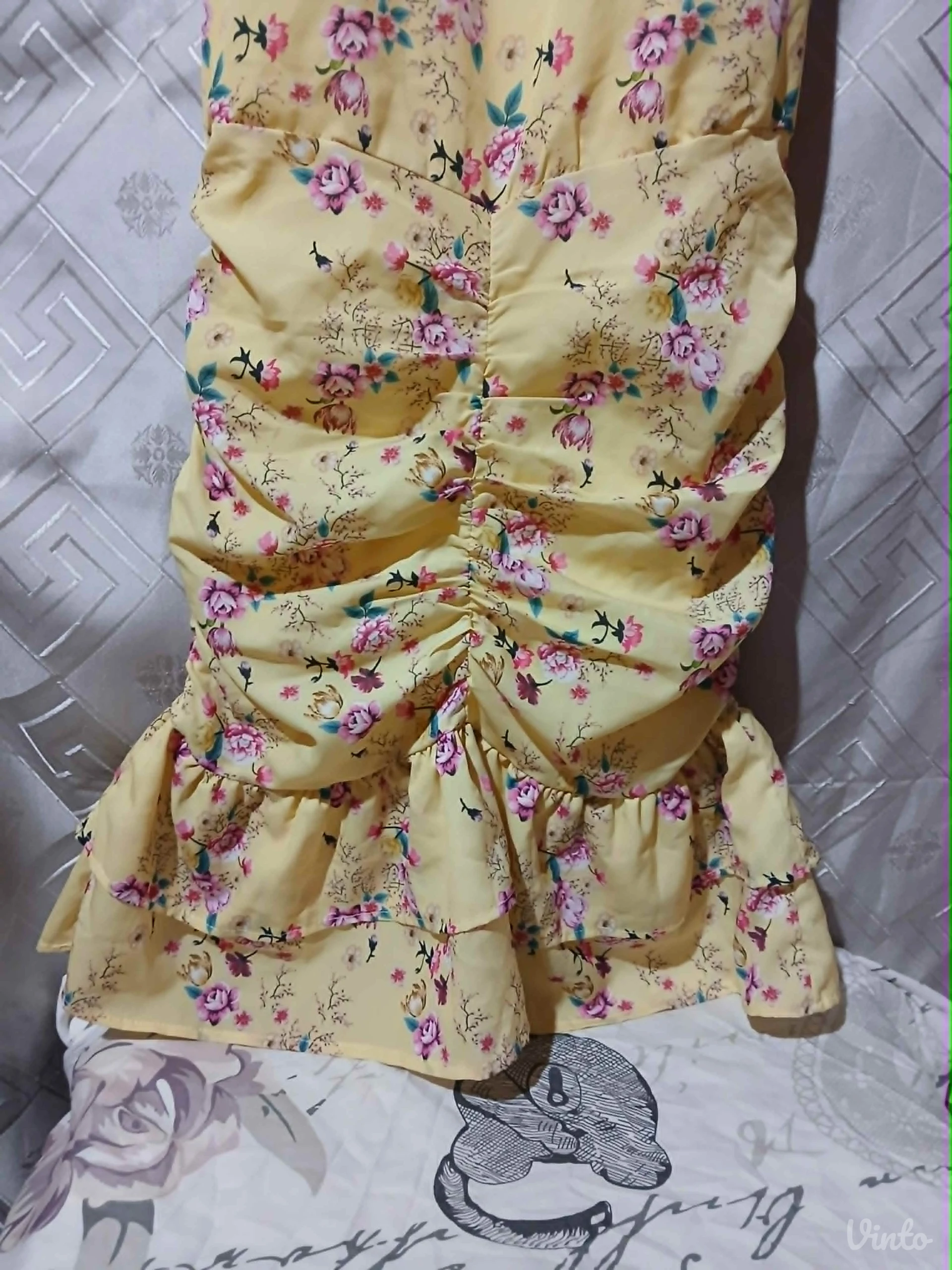 Zuta Sexy Haljina Floral print XS/S