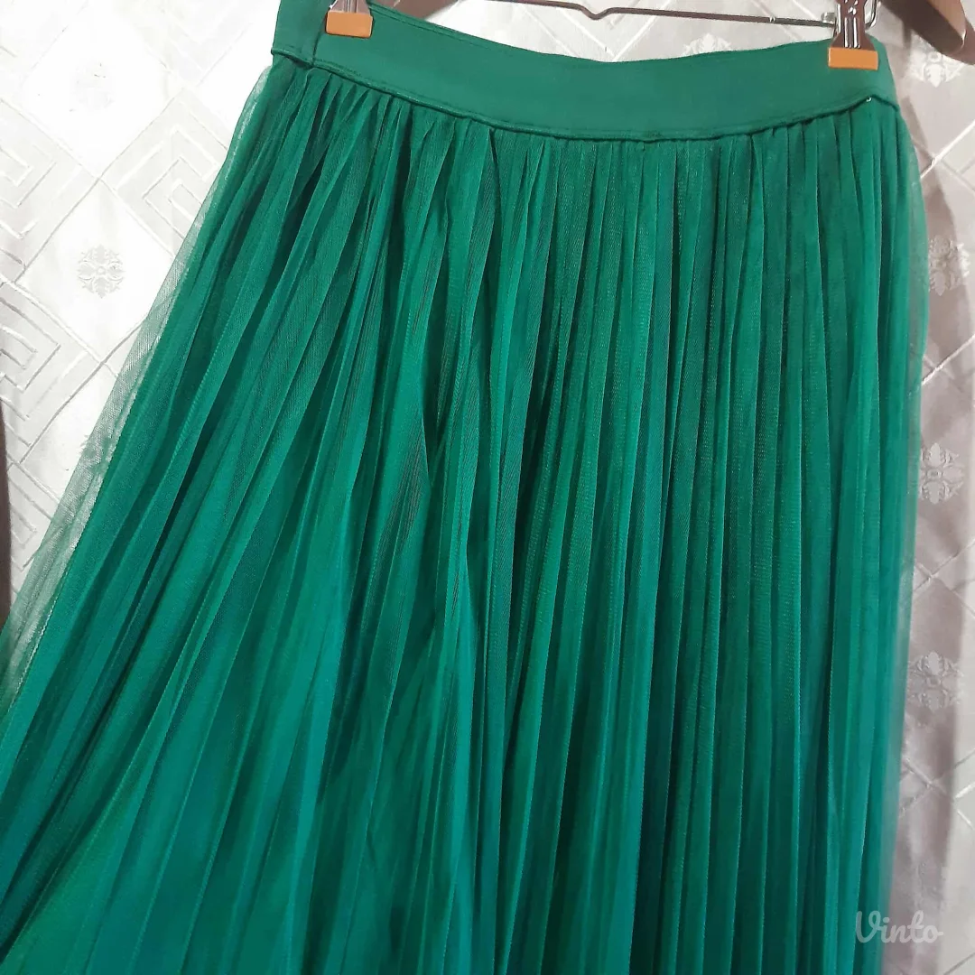 Robin maksi zelena suknja Til/Mrezica plisir L/XL