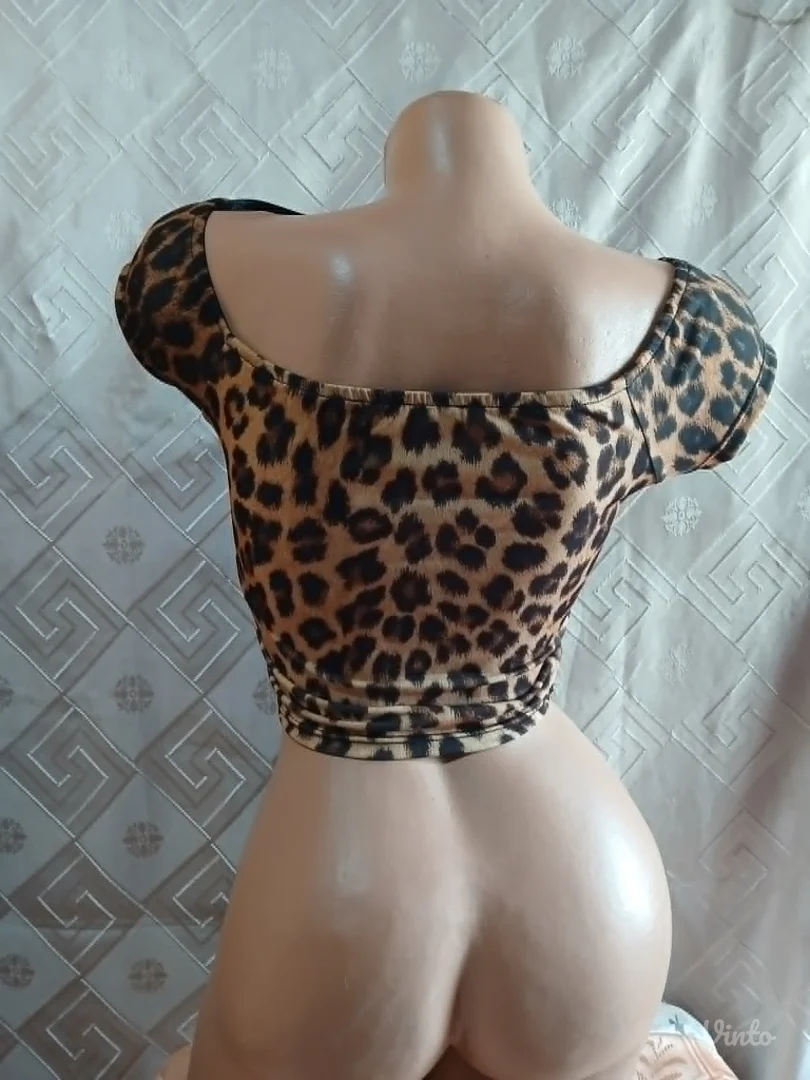 Pull&Bear Leopard Crop Top S