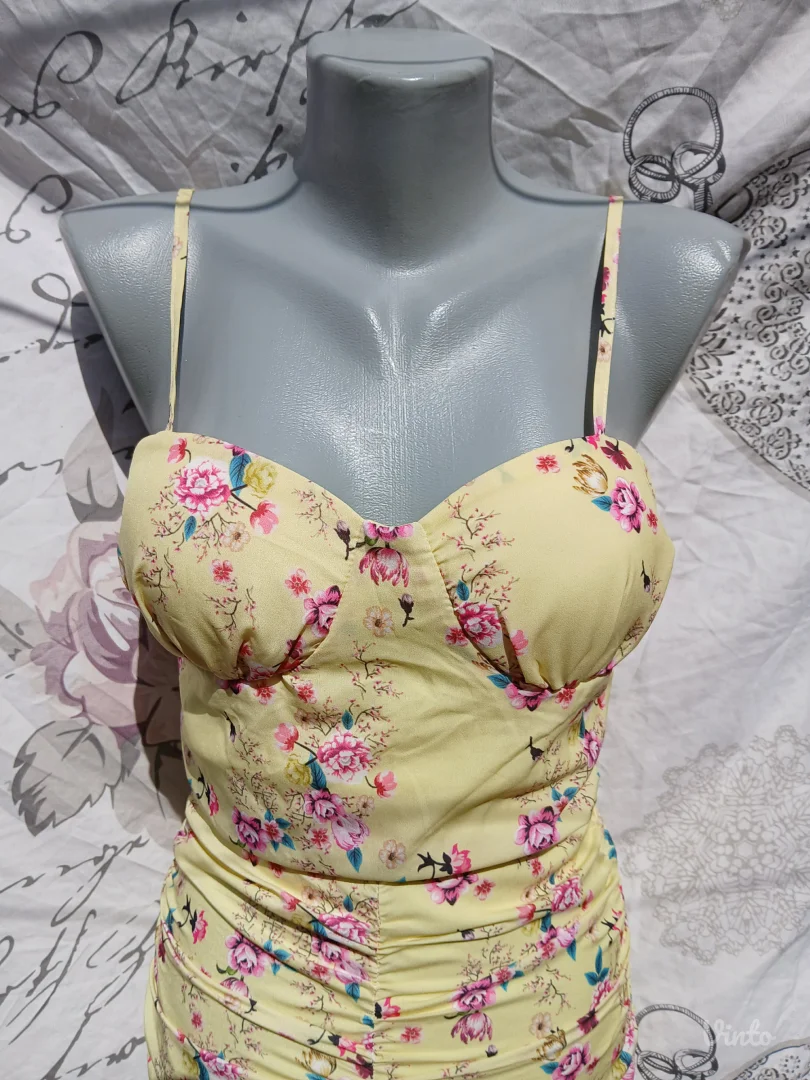 Zuta Sexy Haljina Floral print S