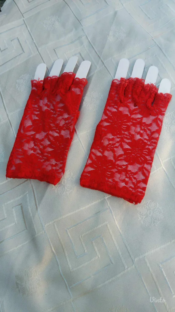 Nove Čipkaste Crvene rukavice XS/S