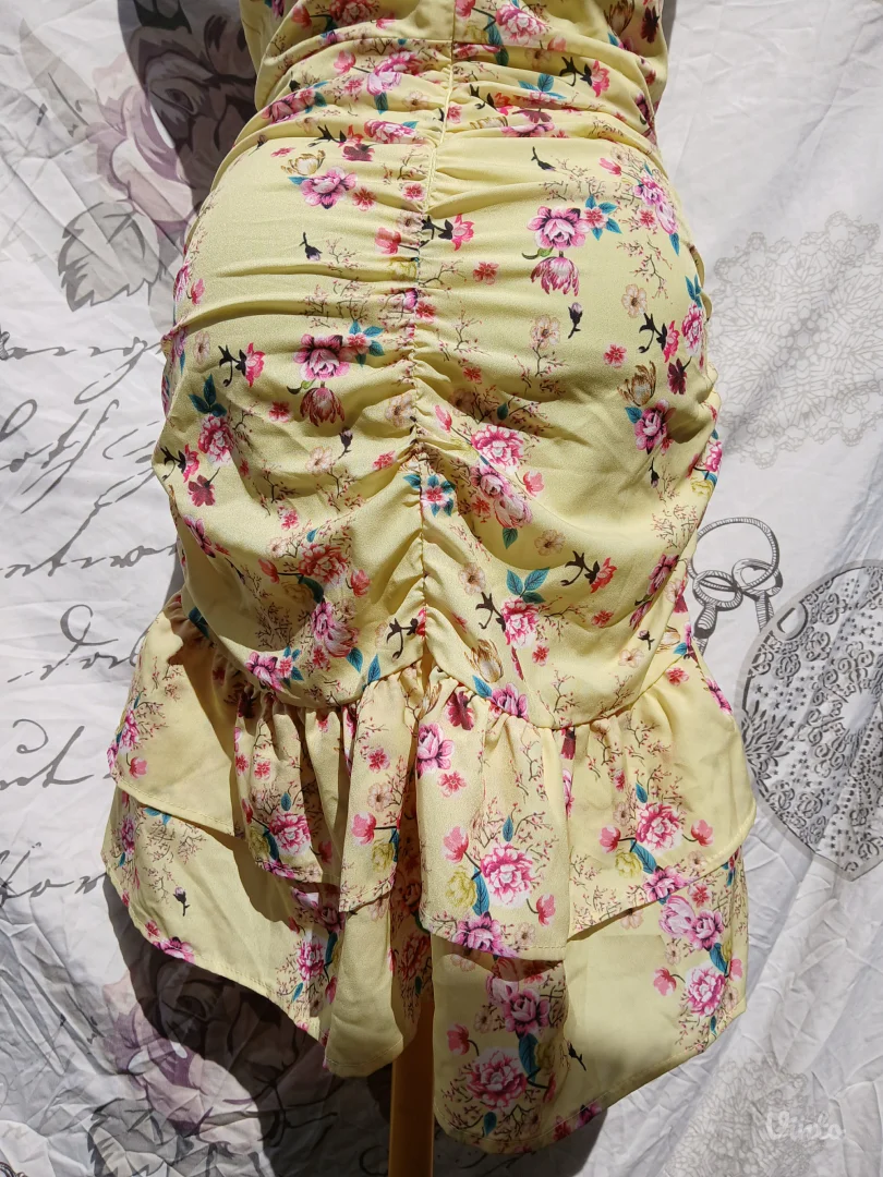 Zuta Sexy Haljina Floral print S