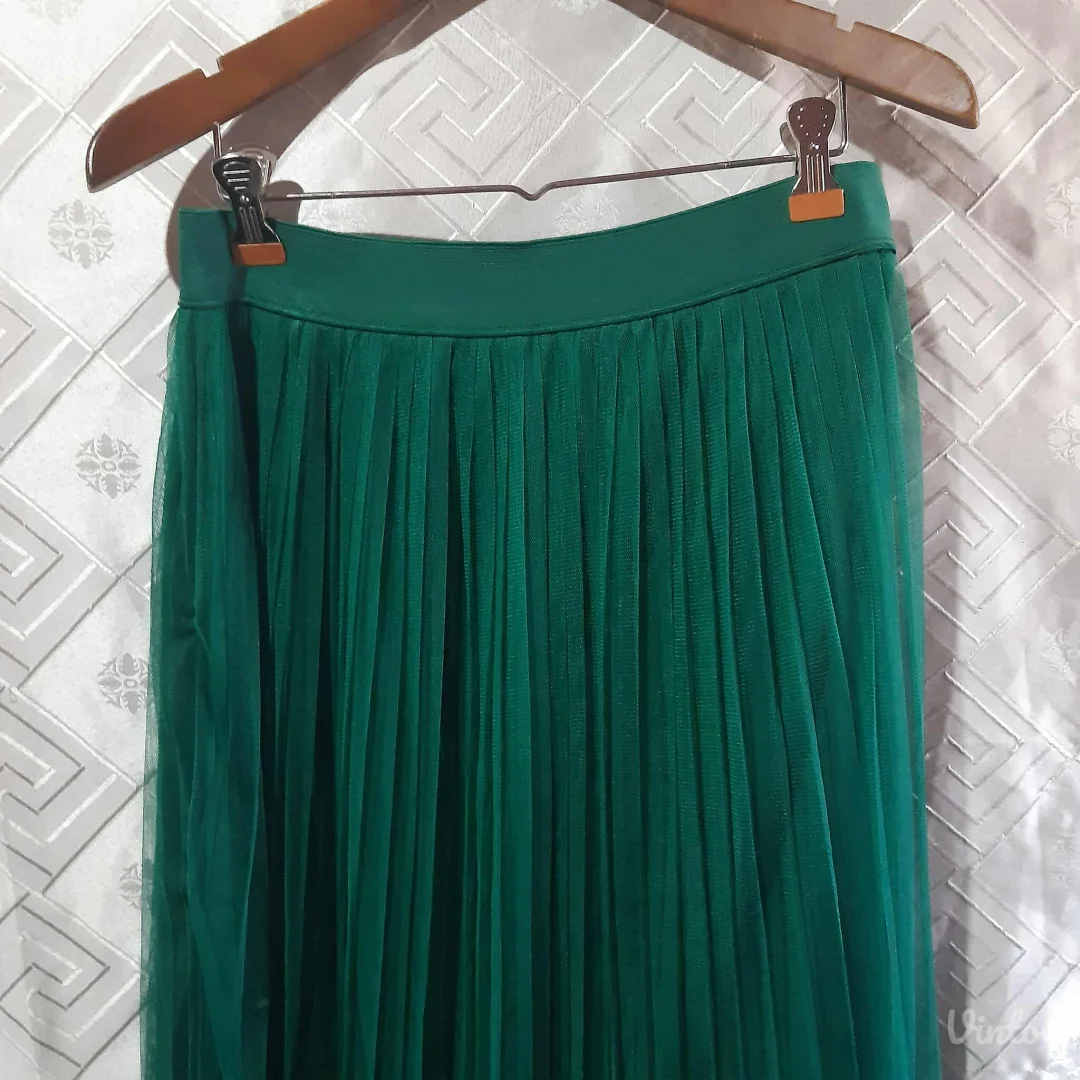 Robin maksi zelena suknja Til/Mrezica plisir L/XL