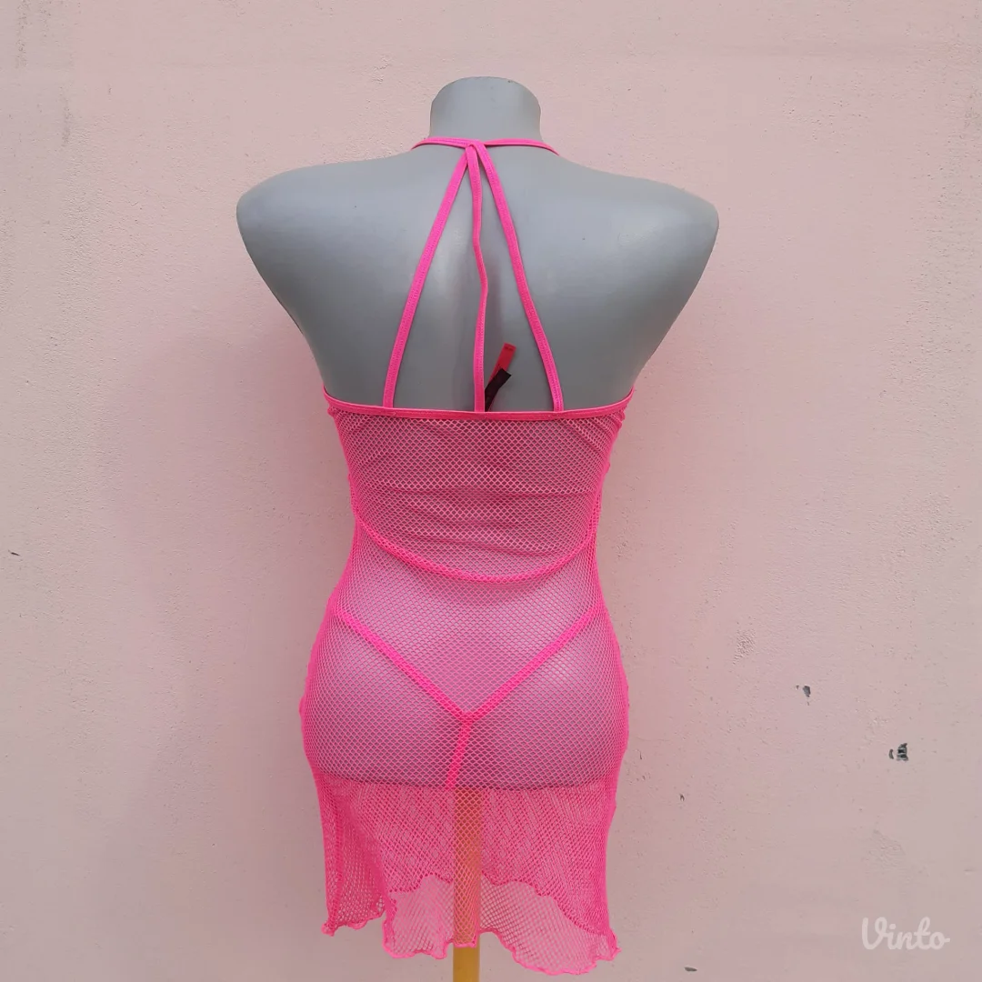 Nov Seven 'til Midnight Fetish Neon roze mrezasti set