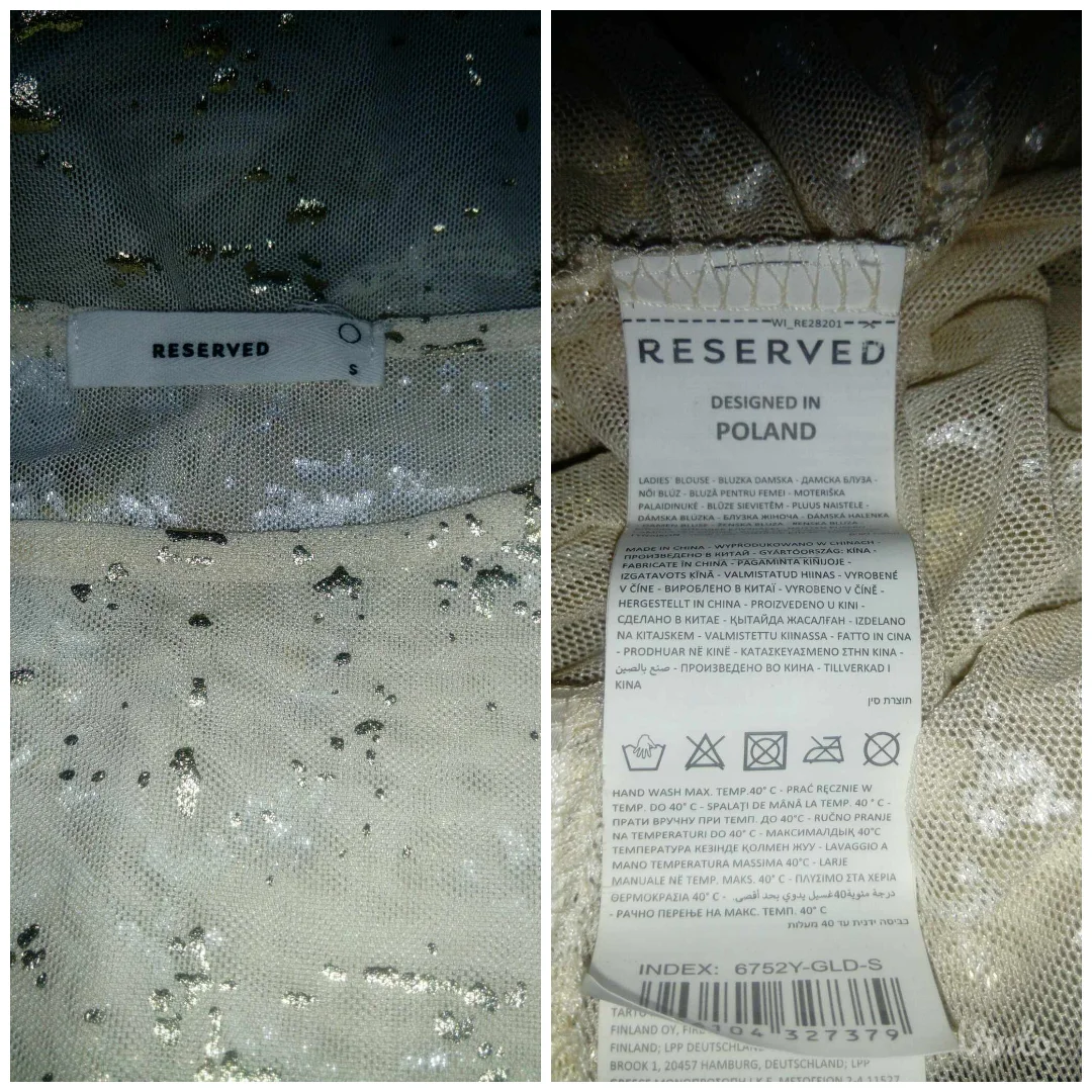 Reserved mrezasta bluza sa zlatnim detaljima S