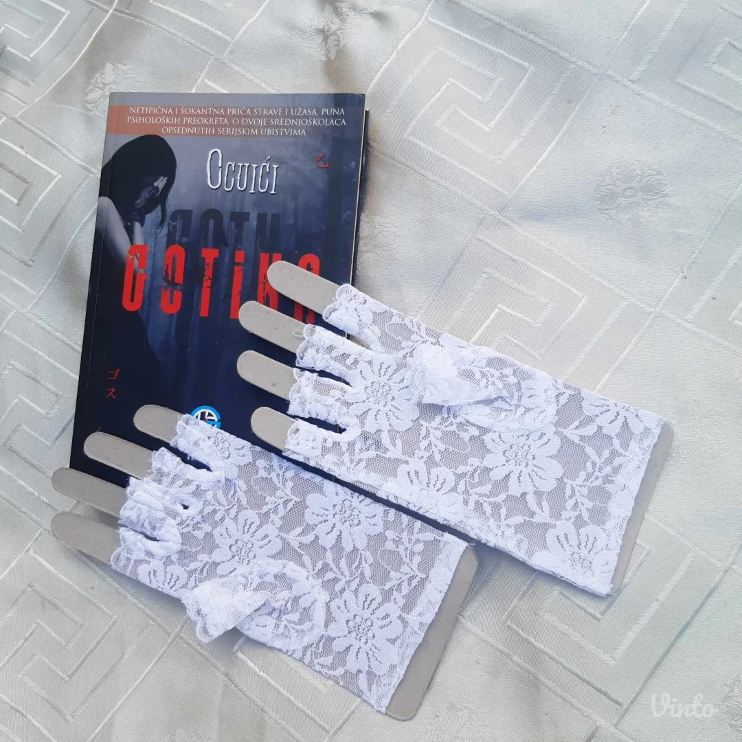 Nove Goth Čipkaste Bele  rukavice XS/S