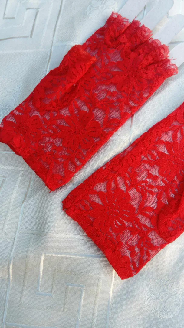 Nove Čipkaste Crvene rukavice XS/S