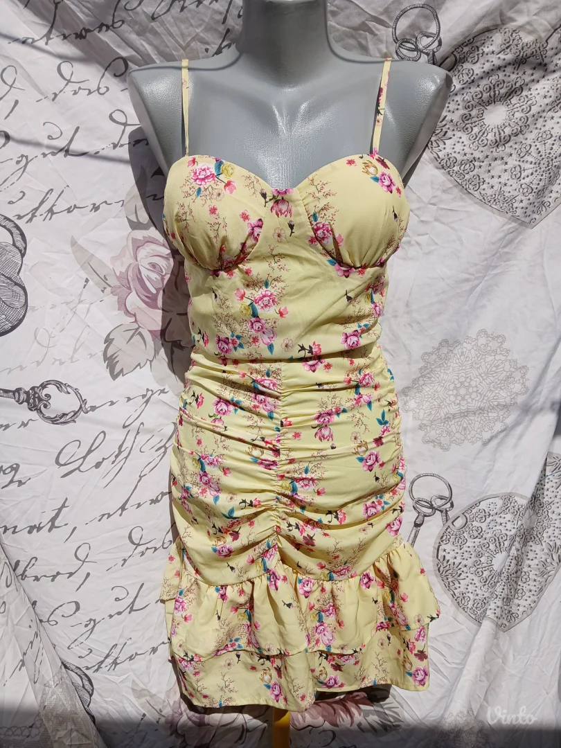 Zuta Sexy Haljina Floral print S