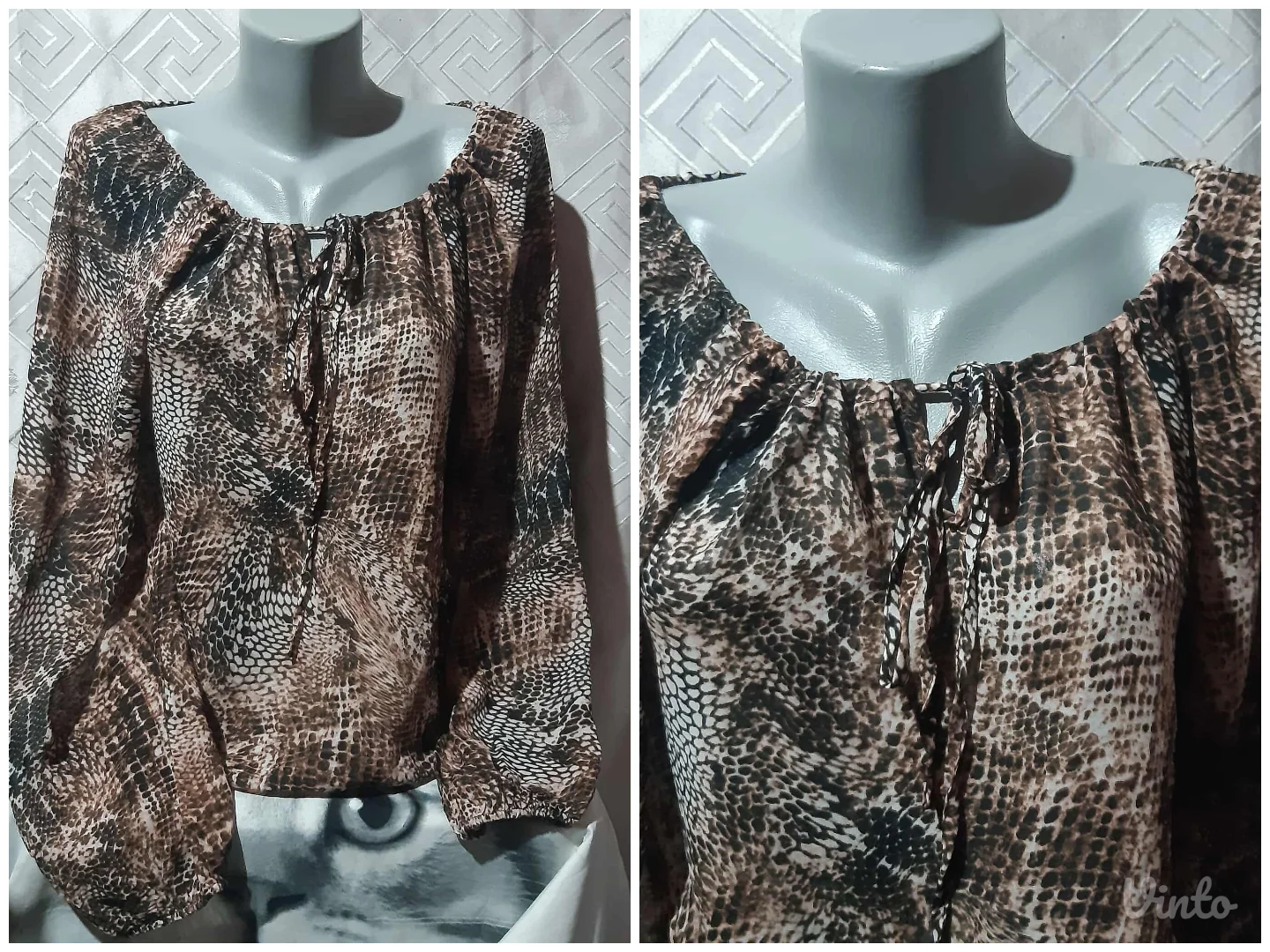 Amisu snake print providna bluza S