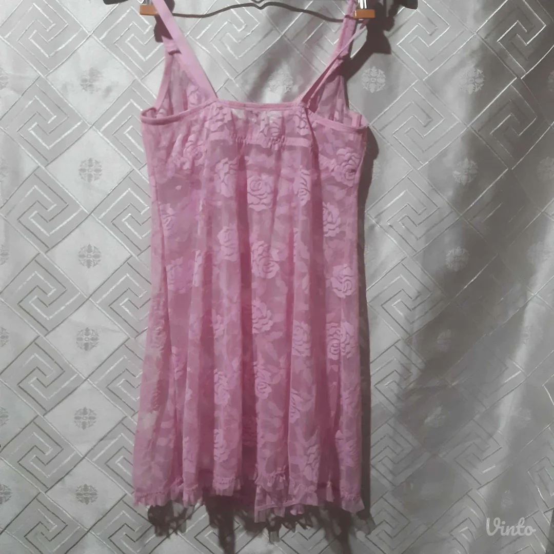 Tezenis Roze spavacica od cipke S/M