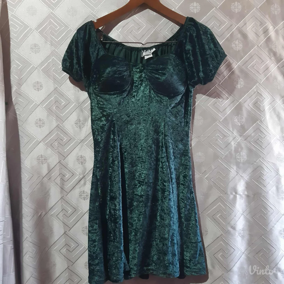 Vintage/Retro Plisana zelena haljina M/L