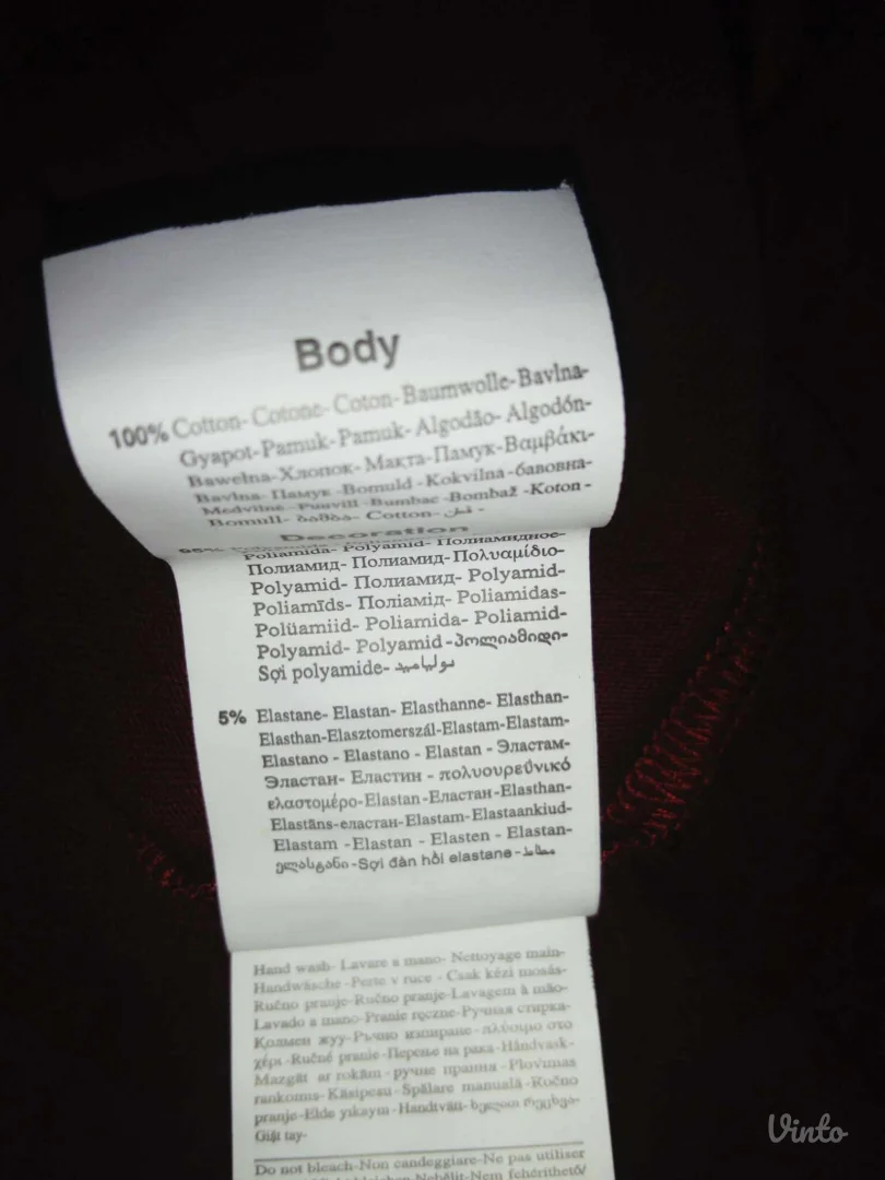 Terranova bordo majica sa cipkom M