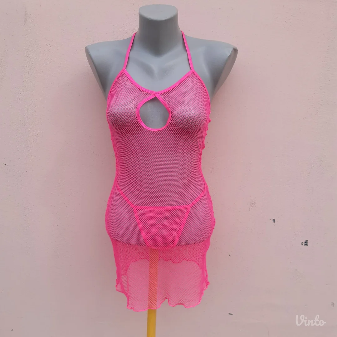 Nov Seven 'til Midnight Fetish Neon roze mrezasti set