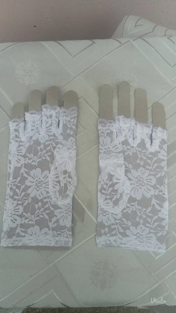 Nove Goth Čipkaste Bele  rukavice XS/S