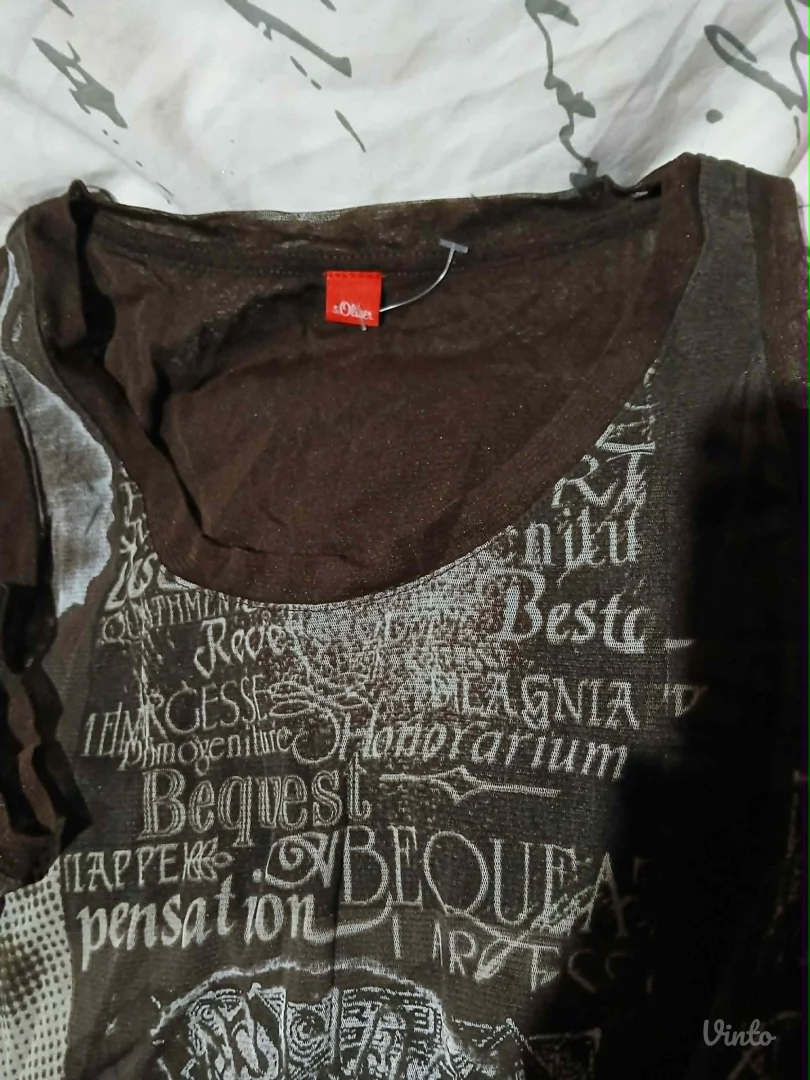 Y2K mrezasta braon majica L/XL