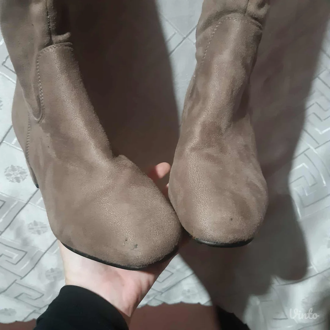 Krem/Braon cizme iznad kolena 39