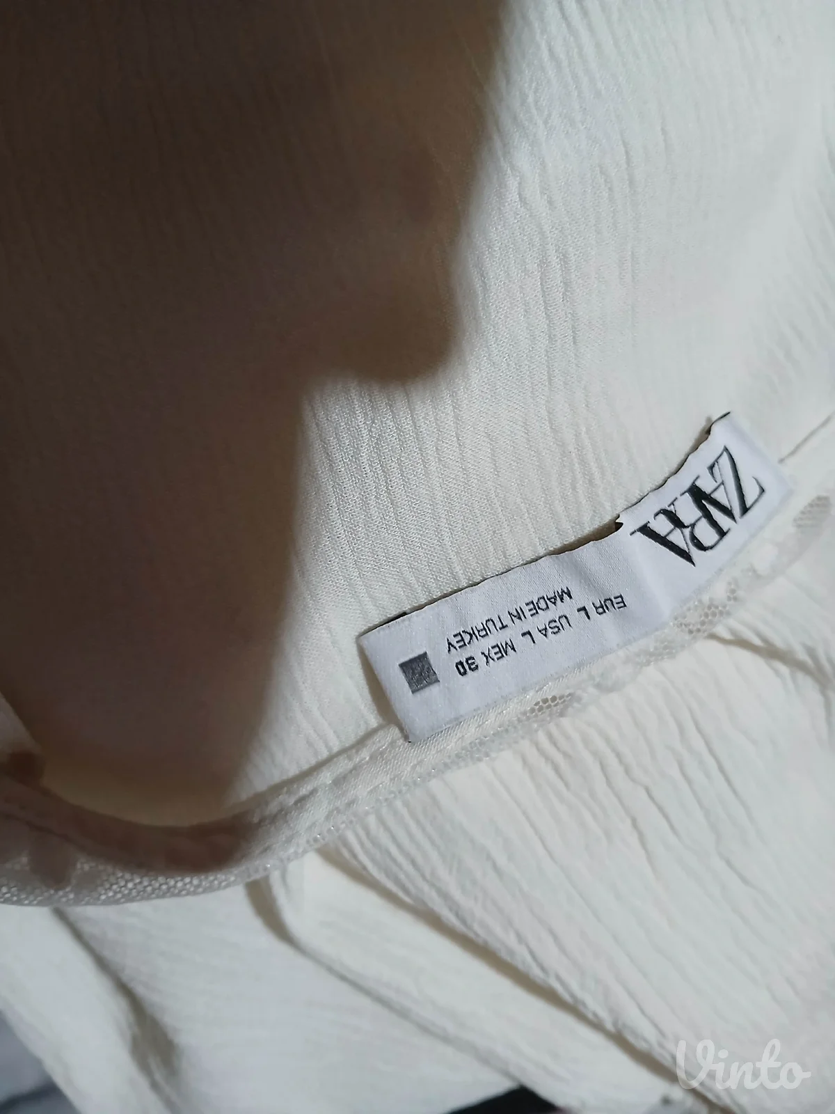 Zara krem bluza sa prelepom kragnom L
