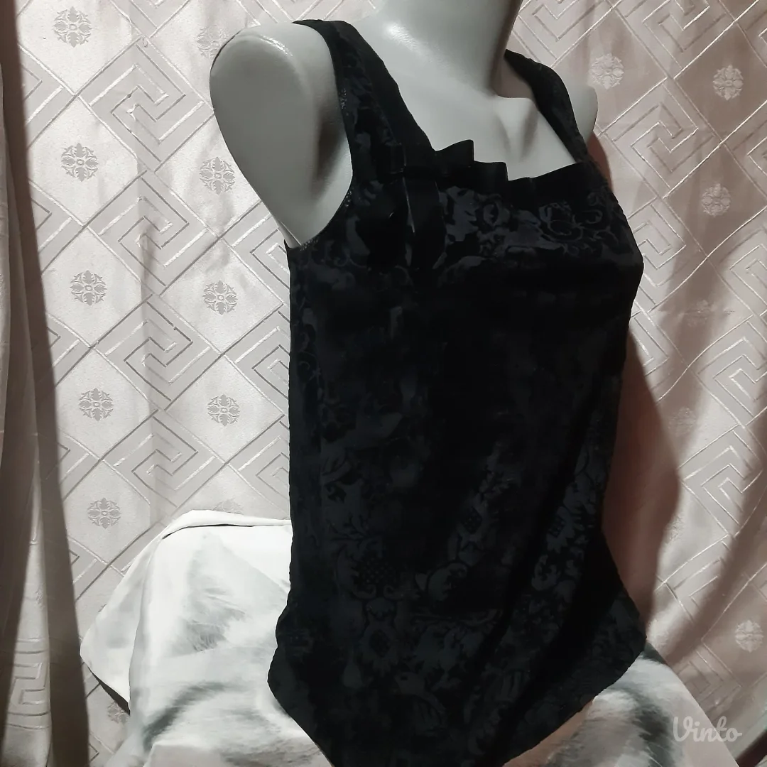 Goth crna plis print bluza M/L