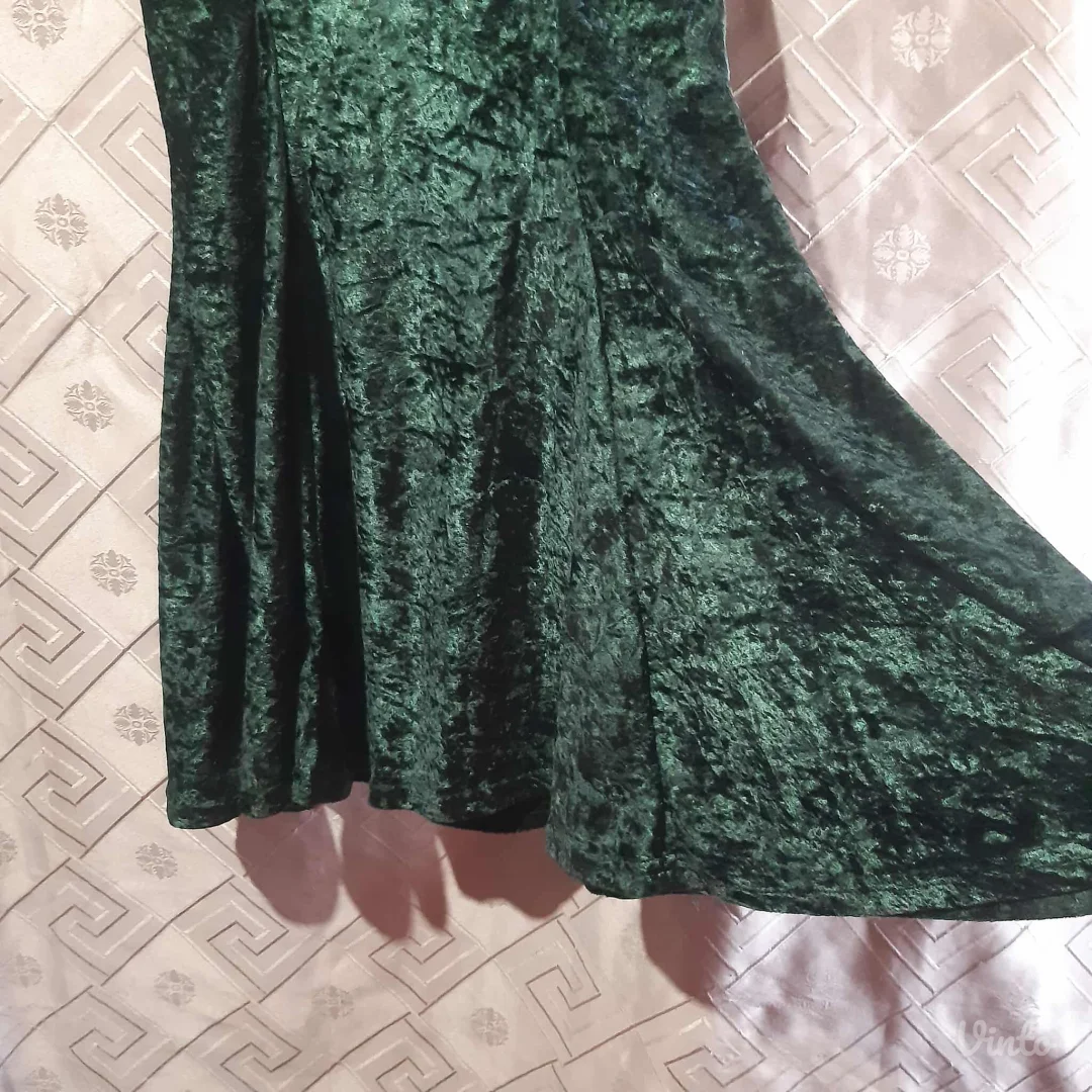 Vintage/Retro Plisana zelena haljina M/L